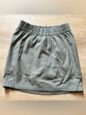 The North Face Olive Green Elastic Waist Skirt with shorts under